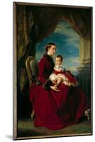 Portraits of Empress Eugenie and Imperial Prince. Eugenie De Montijo (1826-1920), 1857 (Oil on Canv-Franz Xaver Winterhalter-Mounted Giclee Print