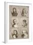 Portraits of Giovanni Bellini, Andrea Mantegna, Perugino, Leonardo Da Vinci, Giorgione and Bramante-null-Framed Giclee Print