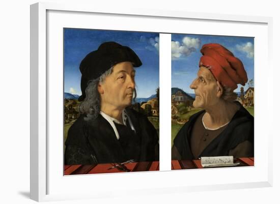 Portraits of Giuliano and Francesco Giamberti Da Sangallo-Piero di Cosimo-Framed Art Print