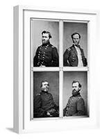 Portraits of Grant, Sherman, Thomas and McPherson, Civil War-Lantern Press-Framed Art Print