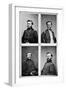 Portraits of Grant, Sherman, Thomas and McPherson, Civil War-Lantern Press-Framed Art Print