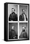 Portraits of Grant, Sherman, Thomas and McPherson, Civil War-Lantern Press-Framed Stretched Canvas