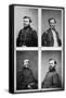 Portraits of Grant, Sherman, Thomas and McPherson, Civil War-Lantern Press-Framed Stretched Canvas