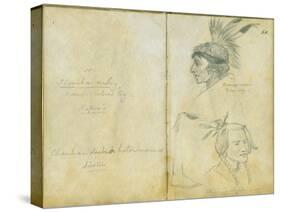 Portraits of Grey Leg and an Unidentified Sisseton Man, 1851-Frank Blackwell Mayer-Stretched Canvas