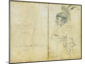 Portraits of Grey Leg and an Unidentified Sisseton Man, 1851-Frank Blackwell Mayer-Mounted Giclee Print