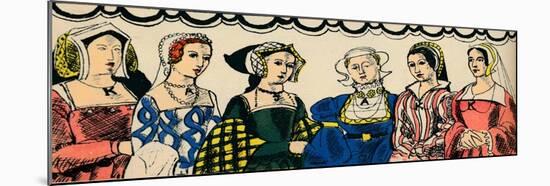 Portraits of Henry VIIIs six wives from 1509, (1932)-Rosalind Thornycroft-Mounted Giclee Print