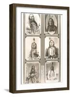 Portraits of Indian Braves-null-Framed Art Print