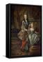 Portraits of Louis XV of France and Mariana Victoria of Spain-null-Framed Stretched Canvas