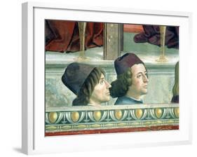 Portraits of Matteo Franco and Luigi Pulci from the Cycle of the Life of St. Francis, circa 1483-Domenico Ghirlandaio-Framed Giclee Print