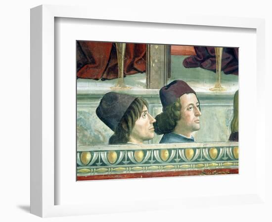 Portraits of Matteo Franco and Luigi Pulci from the Cycle of the Life of St. Francis, circa 1483-Domenico Ghirlandaio-Framed Giclee Print