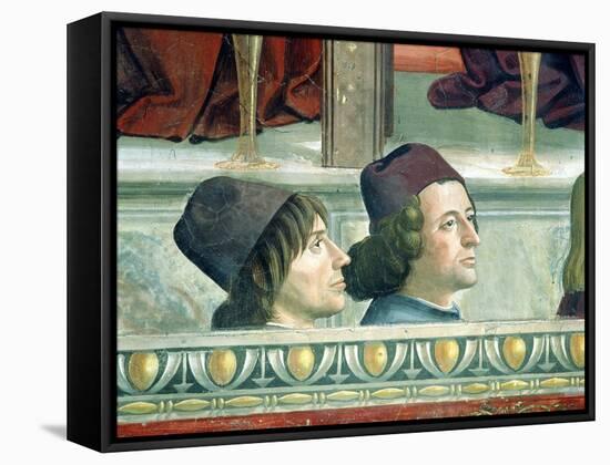 Portraits of Matteo Franco and Luigi Pulci from the Cycle of the Life of St. Francis, circa 1483-Domenico Ghirlandaio-Framed Stretched Canvas