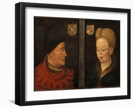 Portraits of Of John the Fearless and Margaret of Bavaria, 16th Century-null-Framed Giclee Print