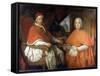 Portraits of Pope Benedict XIV (1675 - 1758) and Cardinal Silvio Valenti Gonzague. Painting by Giov-Giovanni Paolo Pannini or Panini-Framed Stretched Canvas