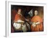 Portraits of Pope Benedict XIV (1675 - 1758) and Cardinal Silvio Valenti Gonzague. Painting by Giov-Giovanni Paolo Pannini or Panini-Framed Giclee Print