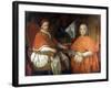 Portraits of Pope Benedict XIV (1675 - 1758) and Cardinal Silvio Valenti Gonzague. Painting by Giov-Giovanni Paolo Pannini or Panini-Framed Giclee Print