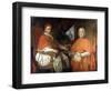 Portraits of Pope Benedict XIV (1675 - 1758) and Cardinal Silvio Valenti Gonzague. Painting by Giov-Giovanni Paolo Pannini or Panini-Framed Giclee Print