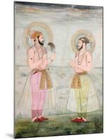 Portraits of Prince Dara Shikoh and Prince Sulaiman Shikoh Nimbate, C.1665 (Gouache on Parchment)-null-Mounted Giclee Print