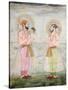 Portraits of Prince Dara Shikoh and Prince Sulaiman Shikoh Nimbate, C.1665 (Gouache on Parchment)-null-Stretched Canvas