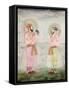 Portraits of Prince Dara Shikoh and Prince Sulaiman Shikoh Nimbate, C.1665 (Gouache on Parchment)-null-Framed Stretched Canvas