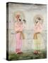 Portraits of Prince Dara Shikoh and Prince Sulaiman Shikoh Nimbate, C.1665 (Gouache on Parchment)-null-Stretched Canvas