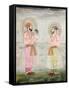 Portraits of Prince Dara Shikoh and Prince Sulaiman Shikoh Nimbate, C.1665 (Gouache on Parchment)-null-Framed Stretched Canvas