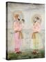 Portraits of Prince Dara Shikoh and Prince Sulaiman Shikoh Nimbate, C.1665 (Gouache on Parchment)-null-Stretched Canvas