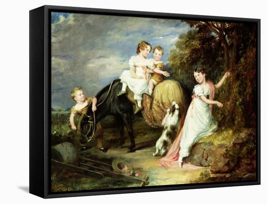 Portraits of the Children of the Rev.Joseph Arkwright of Mark Hall, Essex, 1826-John Hayter-Framed Stretched Canvas