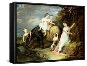 Portraits of the Children of the Rev.Joseph Arkwright of Mark Hall, Essex, 1826-John Hayter-Framed Stretched Canvas