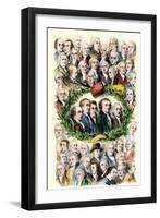 Portraits of the Signers of the Declaration of Independence, Philadelphia, c.1776-null-Framed Giclee Print