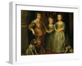 Portraits of the Three Eldest Children of Charles I, King of England-Sir Anthony Van Dyck-Framed Giclee Print