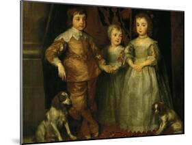 Portraits of the Three Eldest Children of Charles I, King of England-Sir Anthony Van Dyck-Mounted Giclee Print