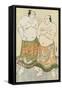 Portraits of the Wrestlers Fudenoumi and Kashiwado-Tani Bunchu-Framed Stretched Canvas