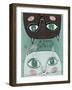 Portraits of Two Cute Cats-Elena Barenbaum-Framed Art Print