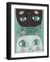 Portraits of Two Cute Cats-Elena Barenbaum-Framed Art Print