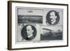 Portraits of Wilbur (Left) and Orville (Right) Wright and Pictures of Their Planes-null-Framed Art Print