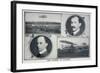 Portraits of Wilbur (Left) and Orville (Right) Wright and Pictures of Their Planes-null-Framed Art Print