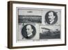 Portraits of Wilbur (Left) and Orville (Right) Wright and Pictures of Their Planes-null-Framed Art Print