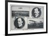 Portraits of Wilbur (Left) and Orville (Right) Wright and Pictures of Their Planes-null-Framed Premium Giclee Print