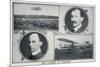 Portraits of Wilbur (Left) and Orville (Right) Wright and Pictures of Their Planes-null-Mounted Premium Giclee Print