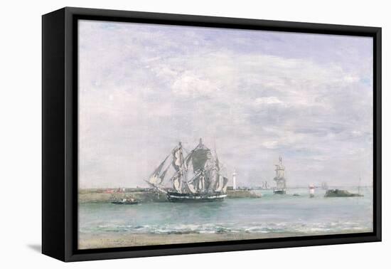 Portrieux (Oil on Canvas)-Eugene Louis Boudin-Framed Stretched Canvas