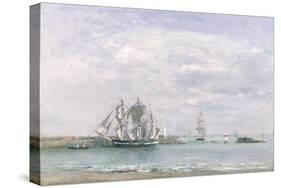 Portrieux (Oil on Canvas)-Eugene Louis Boudin-Stretched Canvas