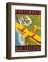 Portsmouth Air Festival - Dave Thompson Contemporary Travel Print-Dave Thompson-Framed Art Print