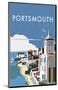 Portsmouth - Dave Thompson Contemporary Travel Print-Dave Thompson-Mounted Giclee Print