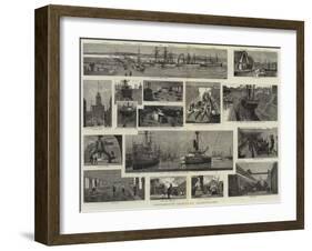 Portsmouth Dockyard Illustrated-null-Framed Giclee Print