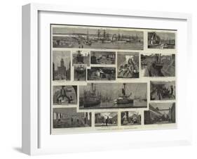 Portsmouth Dockyard Illustrated-null-Framed Giclee Print