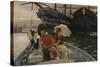 Portsmouth Dockyard-James Tissot-Stretched Canvas