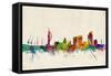 Portsmouth England Skyline-Michael Tompsett-Framed Stretched Canvas