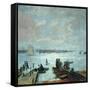 Portsmouth Harbour, 1907-John William Buxton Knight-Framed Stretched Canvas