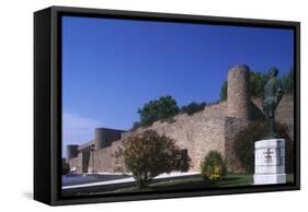 Portugal, Abrantes, Castle Walls and Statue of Francisco Almeida-null-Framed Stretched Canvas