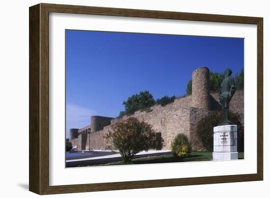 Portugal, Abrantes, Castle Walls and Statue of Francisco Almeida-null-Framed Giclee Print